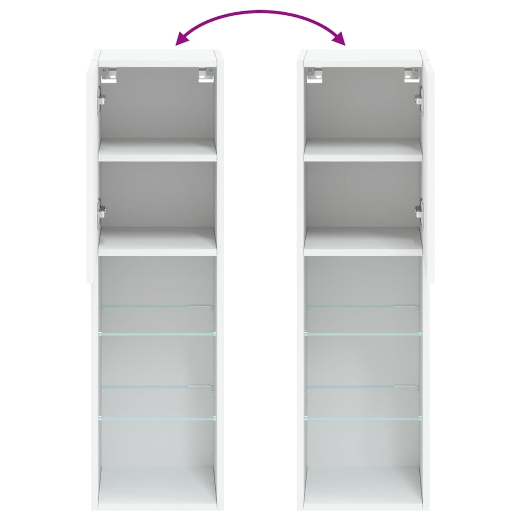 Tv-Meubels Met Led-Verlichting 30,5X30X10 Cm 2 30.5 x 30 x 102 cm Wit