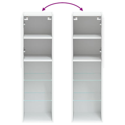 Tv-Meubels Met Led-Verlichting 30,5X30X10 Cm 2 30.5 x 30 x 102 cm Wit