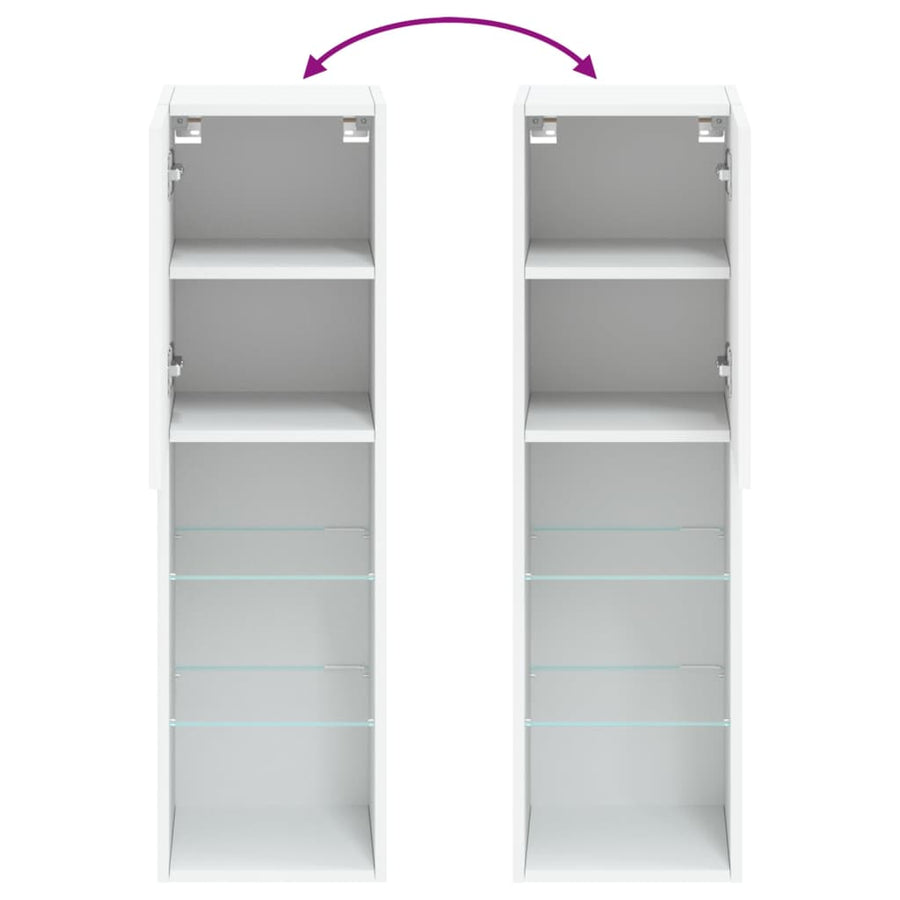 Tv-Meubels Met Led-Verlichting 30,5X30X10 Cm 2 30.5 x 30 x 102 cm Wit
