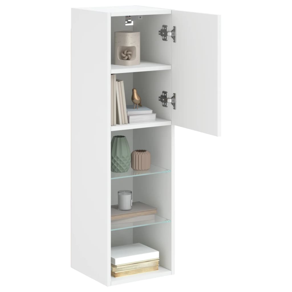 Tv-Meubels Met Led-Verlichting 30,5X30X10 Cm 2 30.5 x 30 x 102 cm Wit