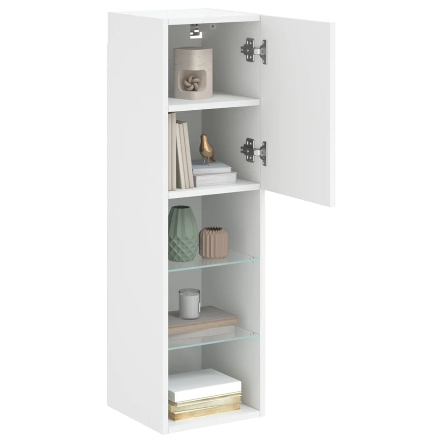 Tv-Meubels Met Led-Verlichting 30,5X30X10 Cm 2 30.5 x 30 x 102 cm Wit