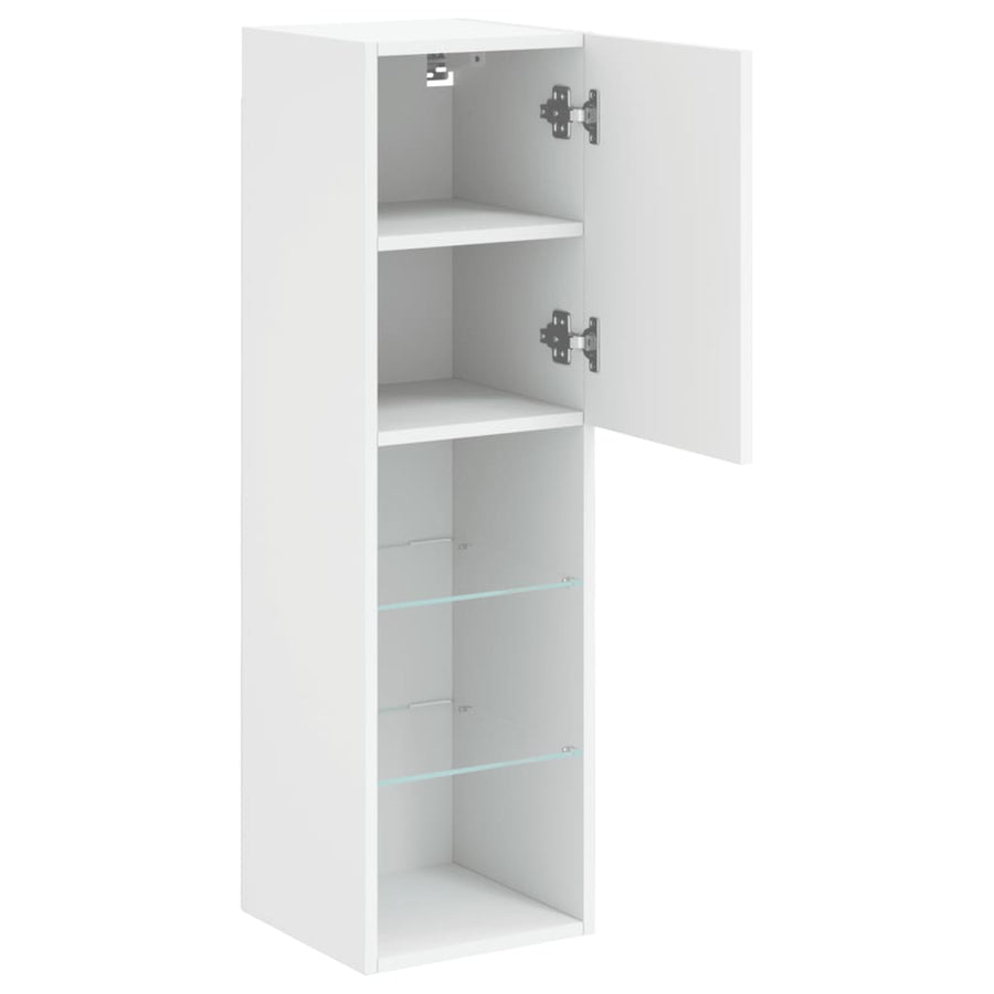 Tv-Meubels Met Led-Verlichting 30,5X30X10 Cm 2 30.5 x 30 x 102 cm Wit