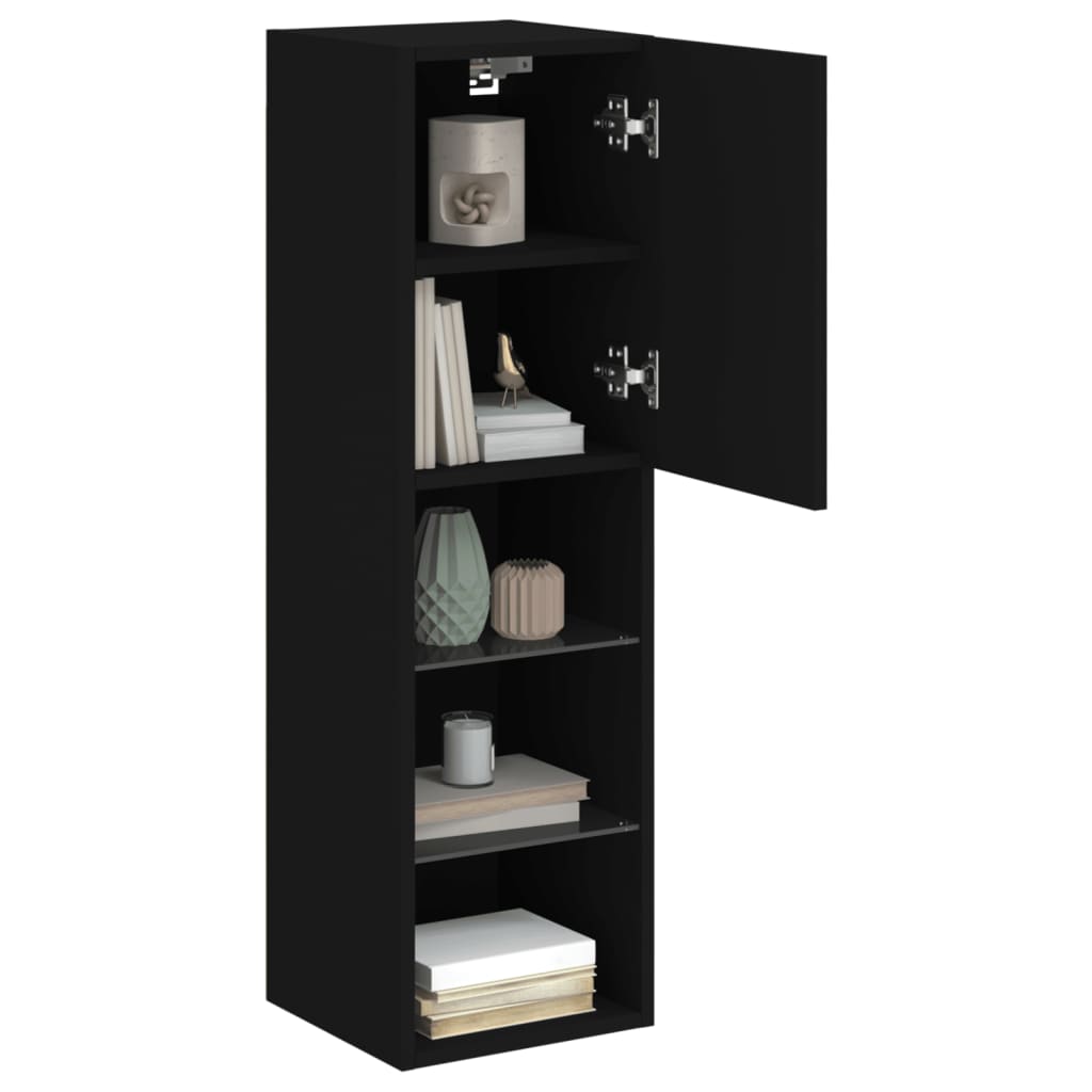 Tv-Meubel Met Led-Verlichting 30,5X30X02 Cm 1 30.5 x 30 x 102 cm Zwart