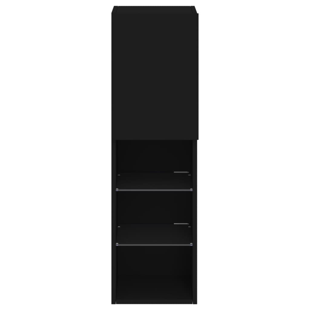 Tv-Meubel Met Led-Verlichting 30,5X30X02 Cm 1 30.5 x 30 x 102 cm Zwart