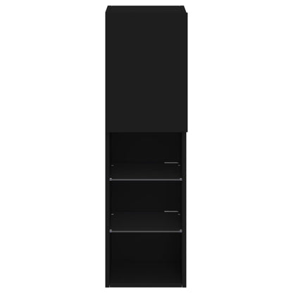 Tv-Meubel Met Led-Verlichting 30,5X30X02 Cm 1 30.5 x 30 x 102 cm Zwart