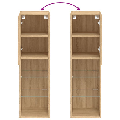 Tv-Meubel Met Led-Verlichting 30,5X30X02 Cm Kleur 1 30.5 x 30 x 102 cm Sonoma eiken
