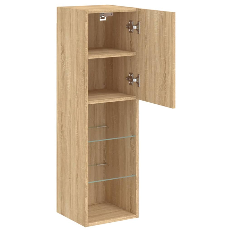 Tv-Meubel Met Led-Verlichting 30,5X30X02 Cm Kleur 1 30.5 x 30 x 102 cm Sonoma eiken