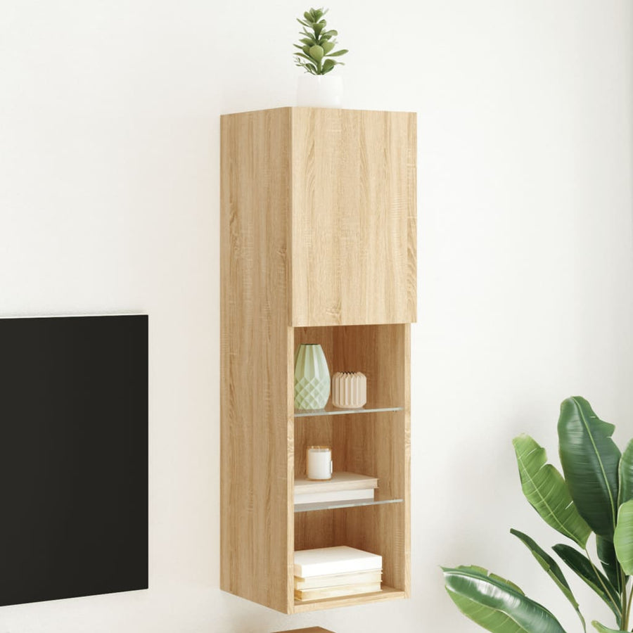 Tv-Meubel Met Led-Verlichting 30,5X30X02 Cm Kleur 1 30.5 x 30 x 102 cm Sonoma eiken