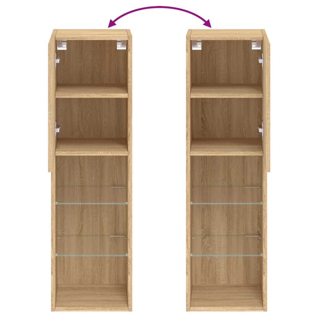 Tv-Meubels Met Led-Verlichting 30,5X30X10 Cm 2 30.5 x 30 x 102 cm Sonoma eiken