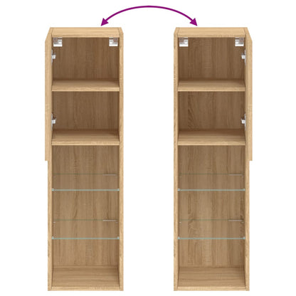 Tv-Meubels Met Led-Verlichting 30,5X30X10 Cm 2 30.5 x 30 x 102 cm Sonoma eiken