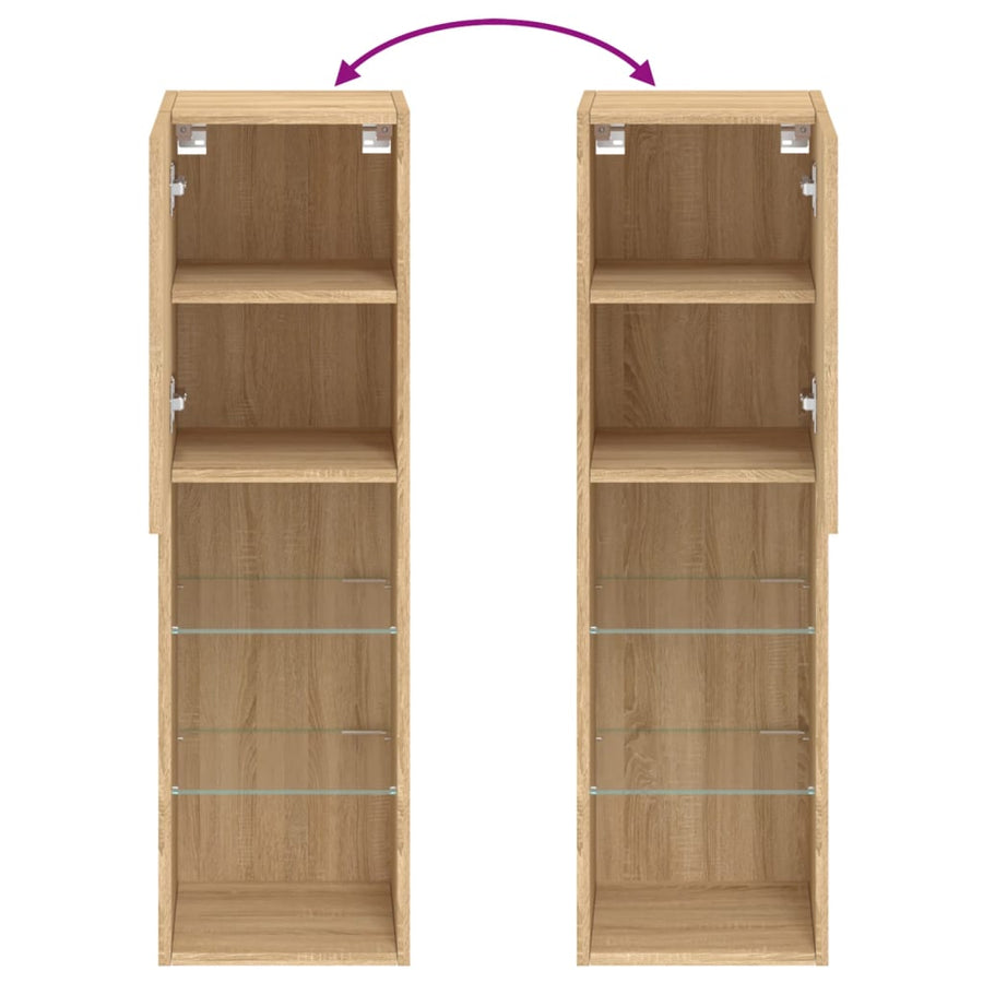 Tv-Meubels Met Led-Verlichting 30,5X30X10 Cm 2 30.5 x 30 x 102 cm Sonoma eiken