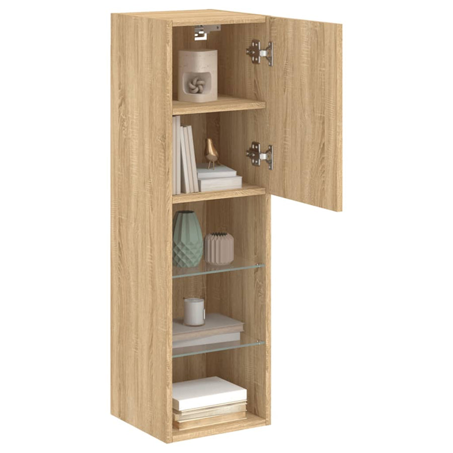 Tv-Meubels Met Led-Verlichting 30,5X30X10 Cm 2 30.5 x 30 x 102 cm Sonoma eiken