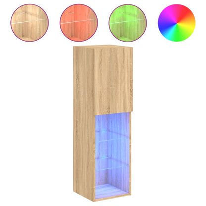Tv-Meubels Met Led-Verlichting 30,5X30X10 Cm 2 30.5 x 30 x 102 cm Sonoma eiken