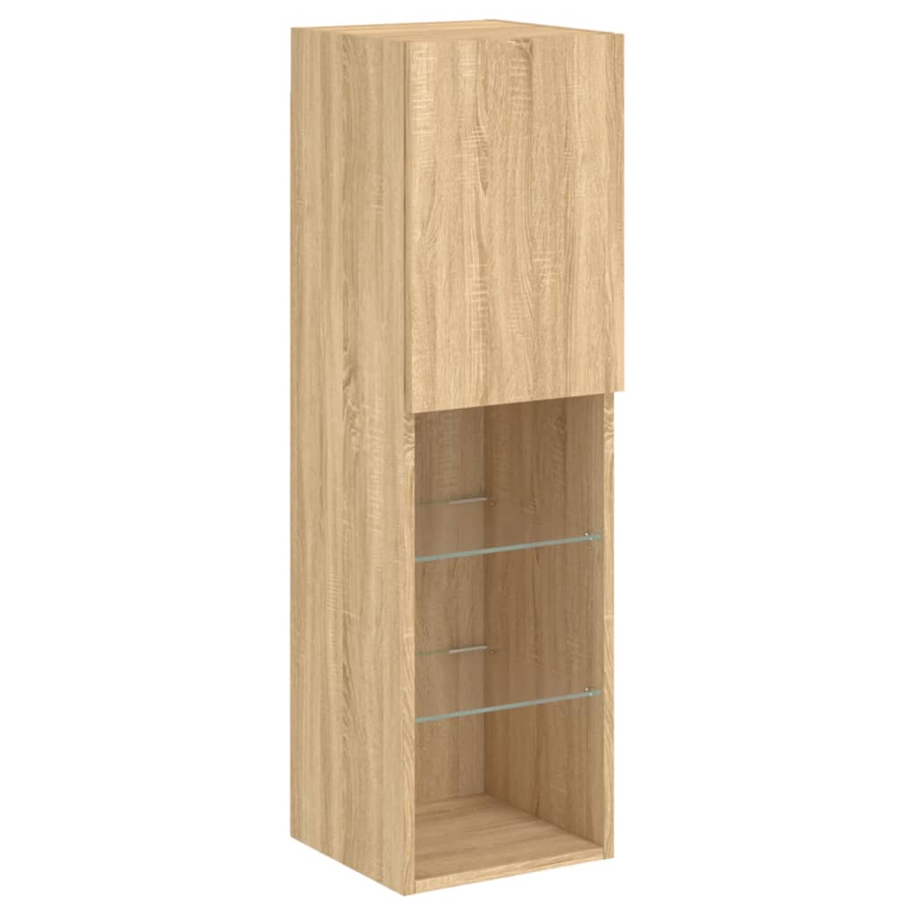Tv-Meubels Met Led-Verlichting 30,5X30X10 Cm 2 30.5 x 30 x 102 cm Sonoma eiken