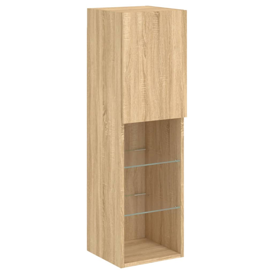 Tv-Meubels Met Led-Verlichting 30,5X30X10 Cm 2 30.5 x 30 x 102 cm Sonoma eiken