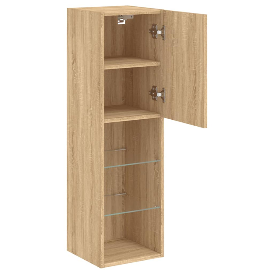 Tv-Meubels Met Led-Verlichting 30,5X30X10 Cm 2 30.5 x 30 x 102 cm Sonoma eiken