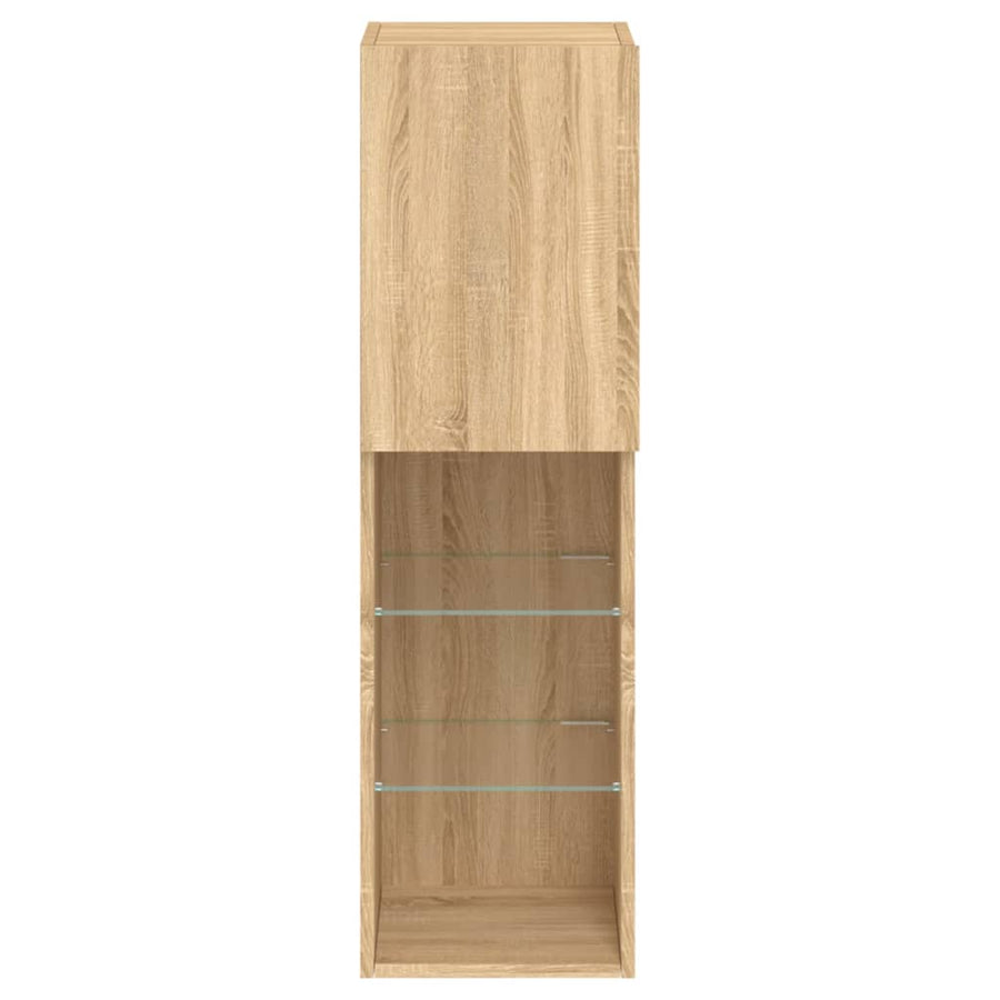 Tv-Meubels Met Led-Verlichting 30,5X30X10 Cm 2 30.5 x 30 x 102 cm Sonoma eiken