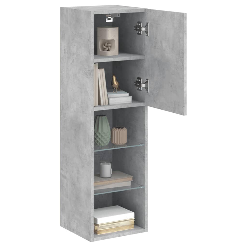 Tv-meubel met LED-verlichting 30,5x30x102 cm betongrijs