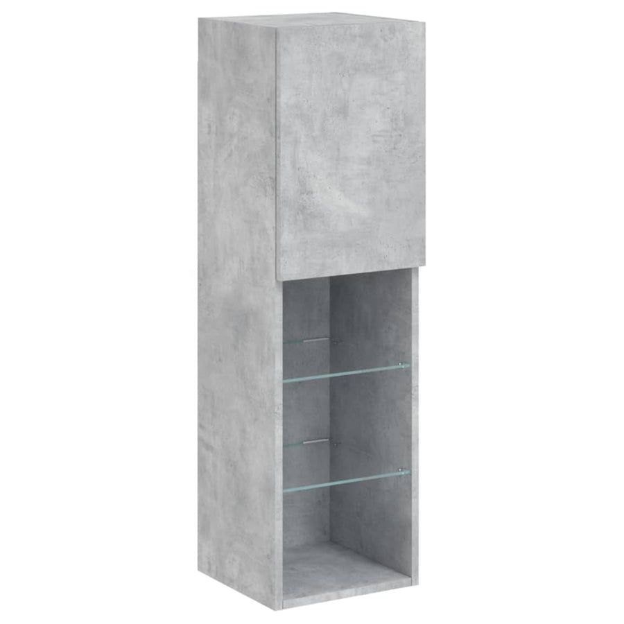 Tv-meubel met LED-verlichting 30,5x30x102 cm betongrijs