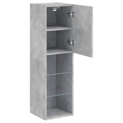 Tv-meubel met LED-verlichting 30,5x30x102 cm betongrijs