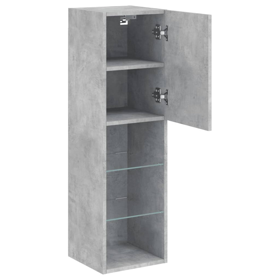 Tv-meubel met LED-verlichting 30,5x30x102 cm betongrijs