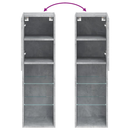 Tv-Meubels Met Led-Verlichting 30,5X30X10 Cm 2 30.5 x 30 x 102 cm Betongrijs