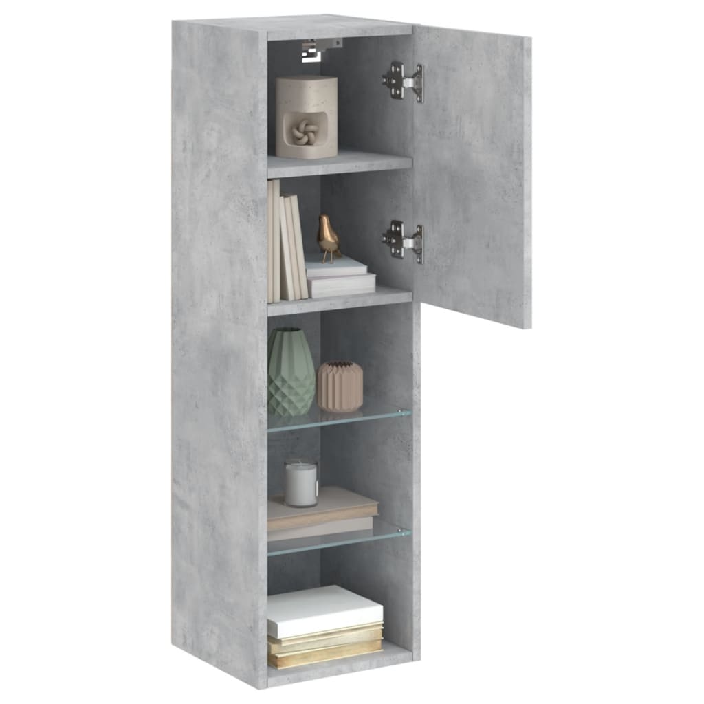 Tv-Meubels Met Led-Verlichting 30,5X30X10 Cm 2 30.5 x 30 x 102 cm Betongrijs