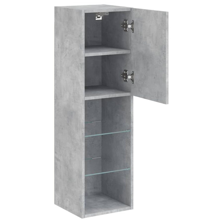 Tv-Meubels Met Led-Verlichting 30,5X30X10 Cm 2 30.5 x 30 x 102 cm Betongrijs