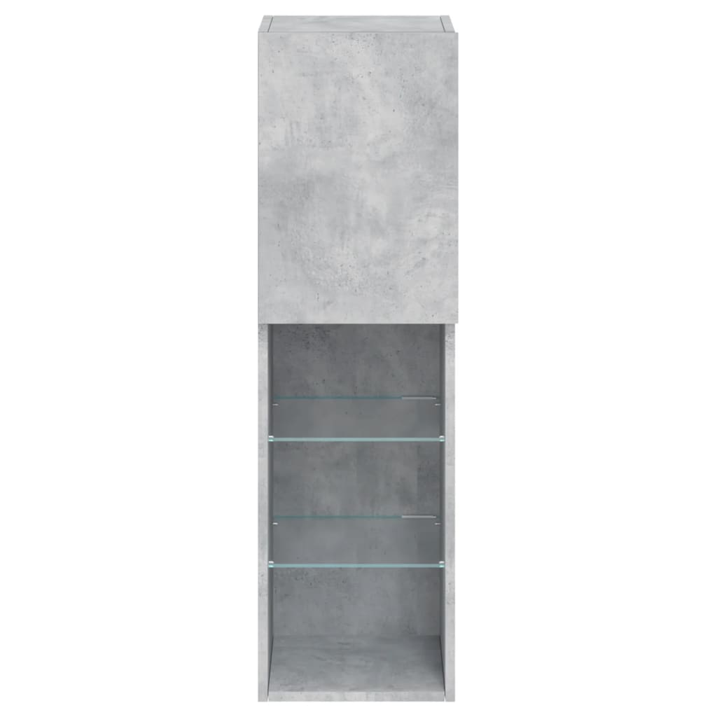 Tv-Meubels Met Led-Verlichting 30,5X30X10 Cm 2 30.5 x 30 x 102 cm Betongrijs