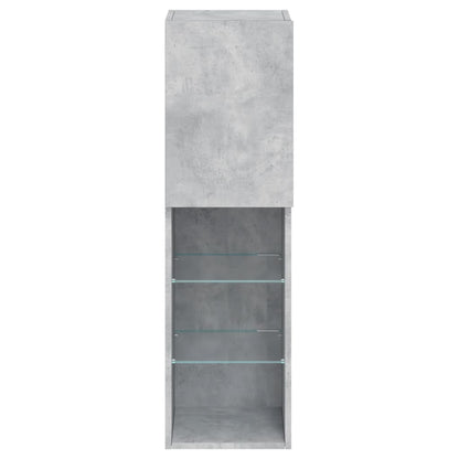 Tv-Meubels Met Led-Verlichting 30,5X30X10 Cm 2 30.5 x 30 x 102 cm Betongrijs
