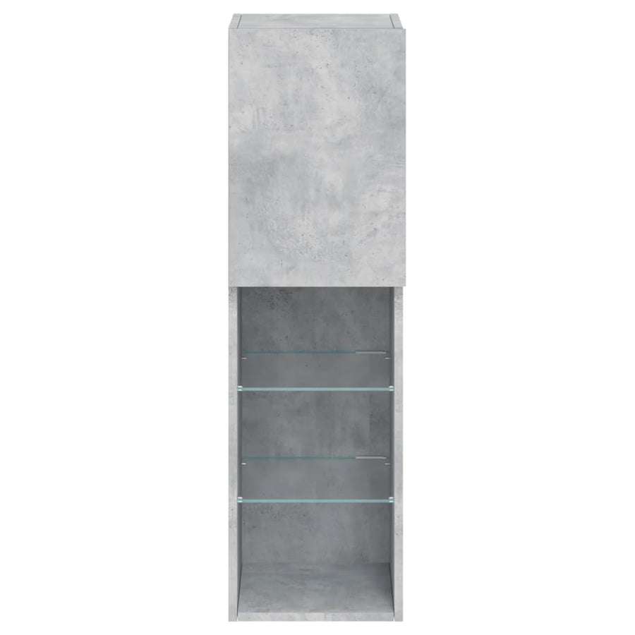 Tv-Meubels Met Led-Verlichting 30,5X30X10 Cm 2 30.5 x 30 x 102 cm Betongrijs