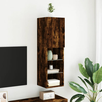 Tv-Meubel Led-Verlichting 30,5X30X02 Cm Kleurig 1 30.5 x 30 x 102 cm Gerookt eiken