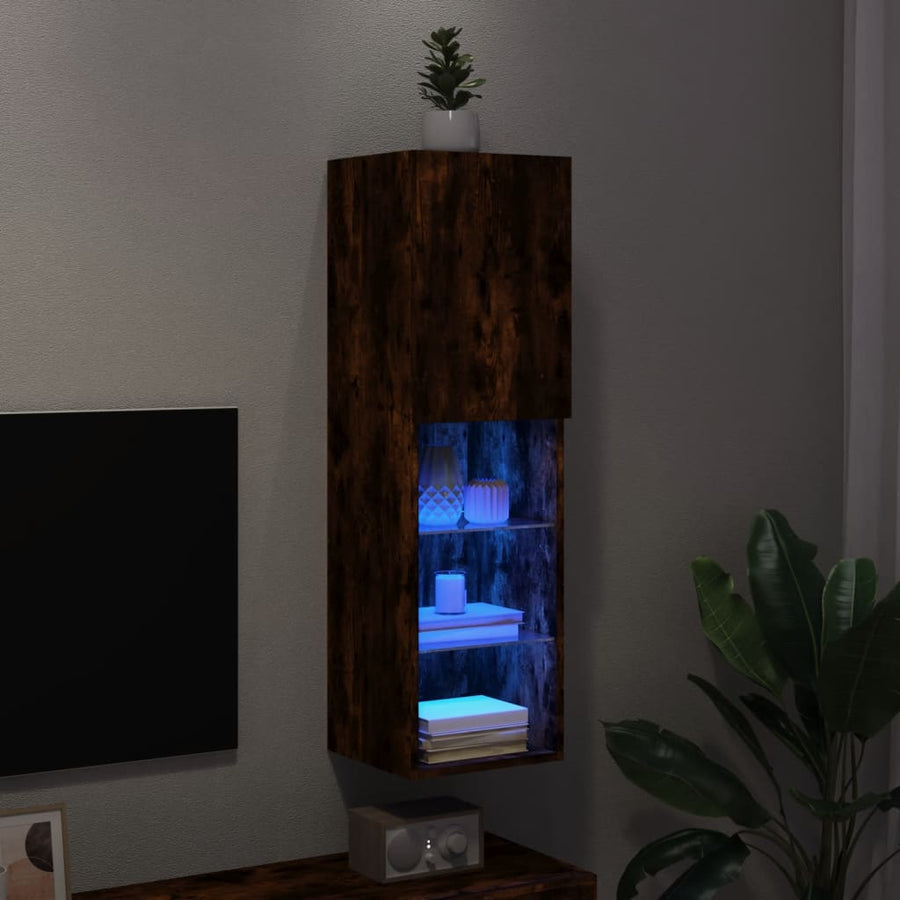 Tv-Meubel Led-Verlichting 30,5X30X02 Cm Kleurig 1 30.5 x 30 x 102 cm Gerookt eiken