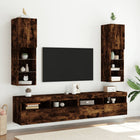 Tv-meubel 30,5x30x102 cm gerookt eiken led