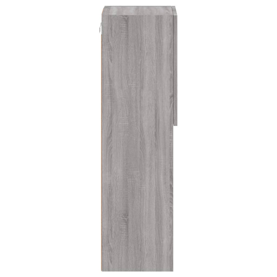 Tv-Meubel Met Led-Verlichting 30,5X30X02 Cm Eiken 1 30.5 x 30 x 102 cm Grijs sonoma