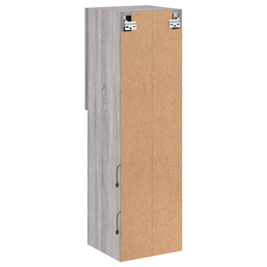 Tv-Meubel Met Led-Verlichting 30,5X30X02 Cm Eiken 1 30.5 x 30 x 102 cm Grijs sonoma