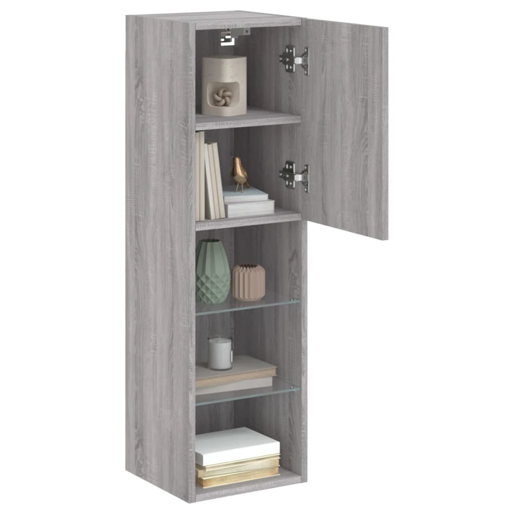 Tv-Meubels Met Led-Verlichting 30,5X30X10 Cm 2 30.5 x 30 x 102 cm Grijs sonoma