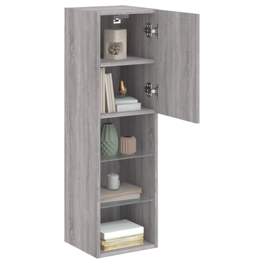 Tv-Meubels Met Led-Verlichting 30,5X30X10 Cm 2 30.5 x 30 x 102 cm Grijs sonoma