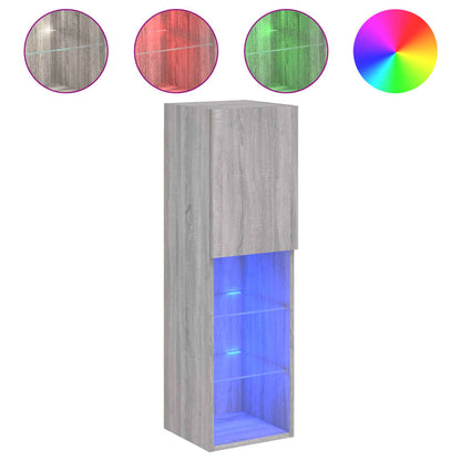 Tv-Meubels Met Led-Verlichting 30,5X30X10 Cm 2 30.5 x 30 x 102 cm Grijs sonoma