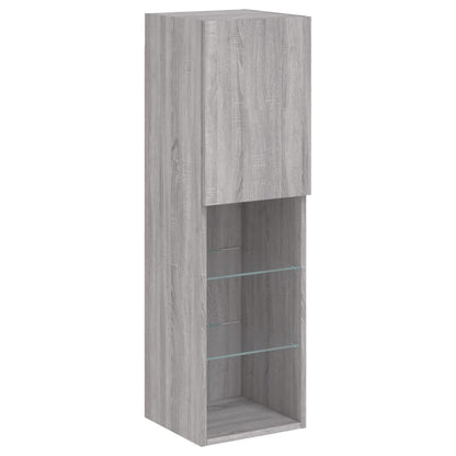 Tv-Meubels Met Led-Verlichting 30,5X30X10 Cm 2 30.5 x 30 x 102 cm Grijs sonoma