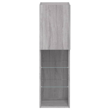 Tv-Meubels Met Led-Verlichting 30,5X30X10 Cm 2 30.5 x 30 x 102 cm Grijs sonoma