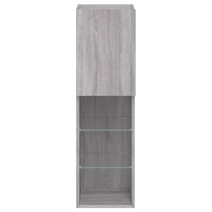 Tv-Meubels Met Led-Verlichting 30,5X30X10 Cm 2 30.5 x 30 x 102 cm Grijs sonoma