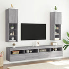 Tv-meubels 2 st 30,5x30x102 cm grijs sonoma led