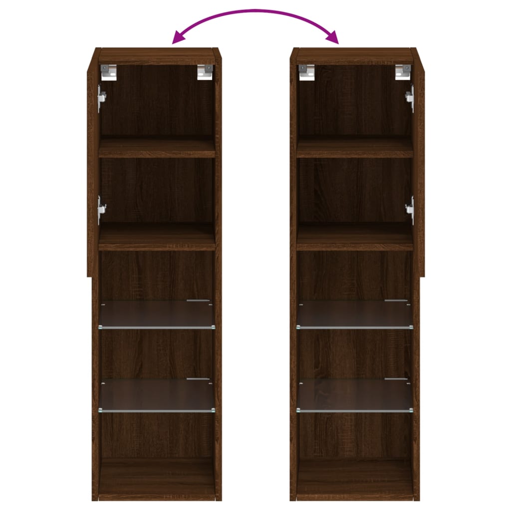 Tv-Meubel Met Led-Verlichting 30,5X30X02 Cm Bruineikenkleurig 1 30.5 x 30 x 102 cm bruin eikenkleur