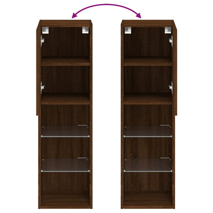 Tv-Meubel Met Led-Verlichting 30,5X30X02 Cm Bruineikenkleurig 1 30.5 x 30 x 102 cm bruin eikenkleur