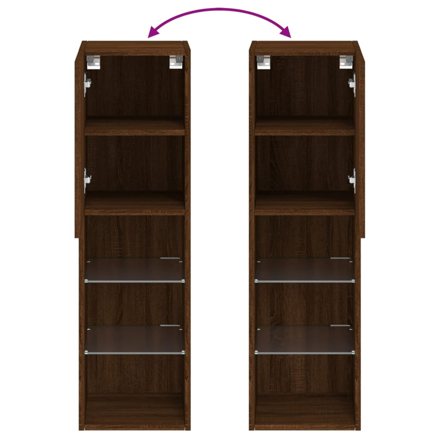 Tv-Meubel Met Led-Verlichting 30,5X30X02 Cm Bruineikenkleurig 1 30.5 x 30 x 102 cm bruin eikenkleur