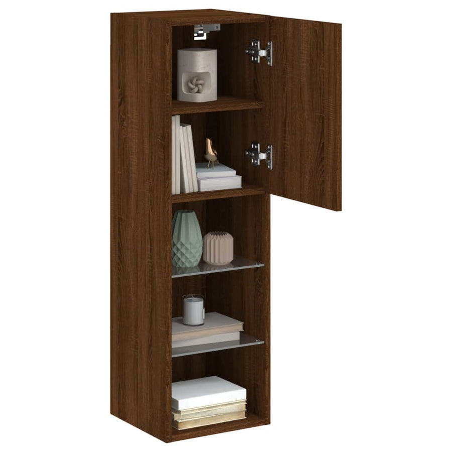 Tv-Meubel Met Led-Verlichting 30,5X30X02 Cm Bruineikenkleurig 1 30.5 x 30 x 102 cm bruin eikenkleur