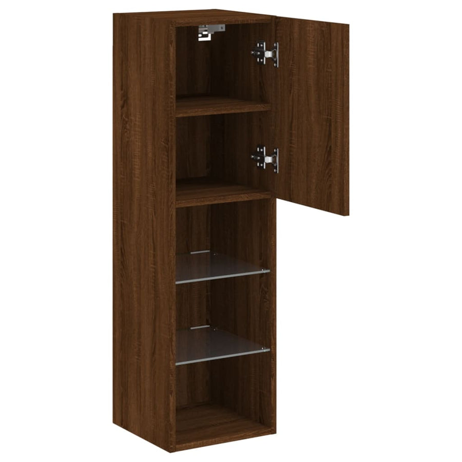 Tv-Meubel Met Led-Verlichting 30,5X30X02 Cm Bruineikenkleurig 1 30.5 x 30 x 102 cm bruin eikenkleur