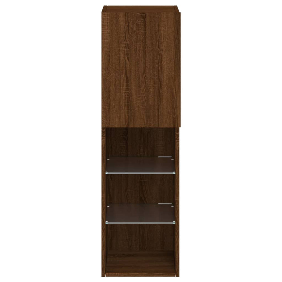 Tv-Meubel Met Led-Verlichting 30,5X30X02 Cm Bruineikenkleurig 1 30.5 x 30 x 102 cm bruin eikenkleur