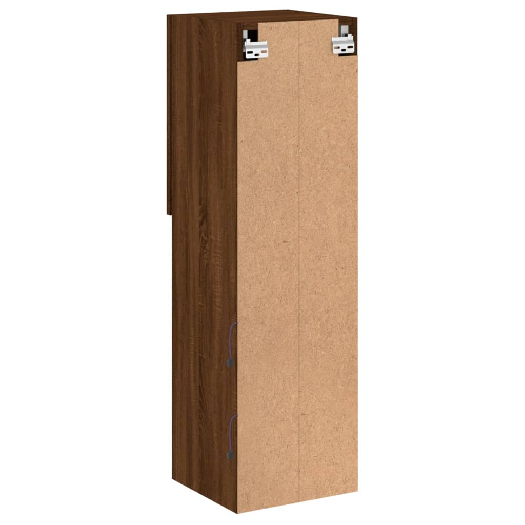 Tv-Meubel Met Led-Verlichting 30,5X30X02 Cm Bruineikenkleurig 1 30.5 x 30 x 102 cm bruin eikenkleur